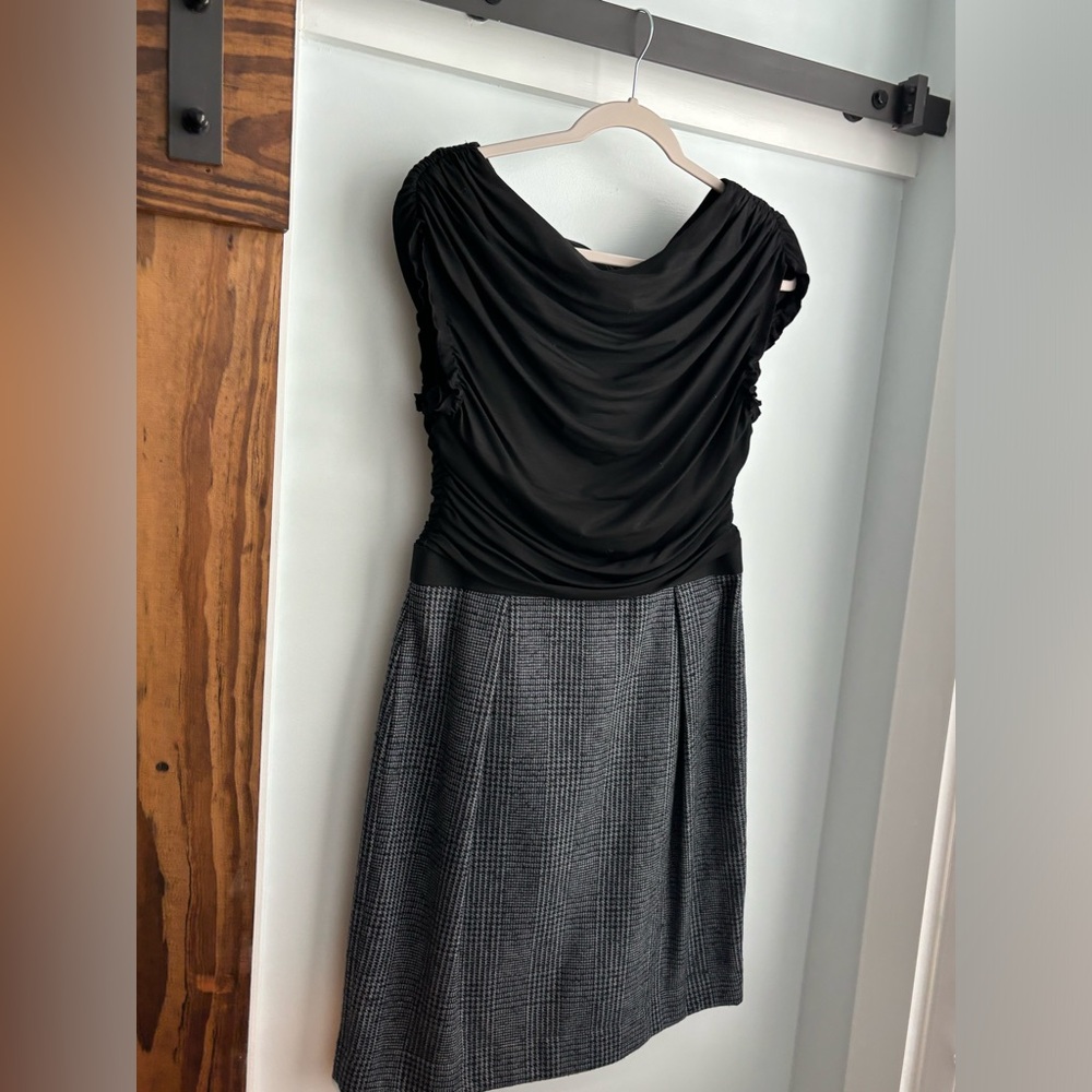 Shoshanna size 10 draped jersey and wool dress